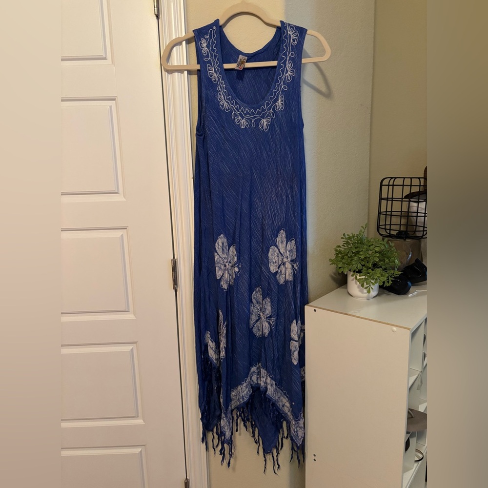 Free size blue house dress or swim cover up